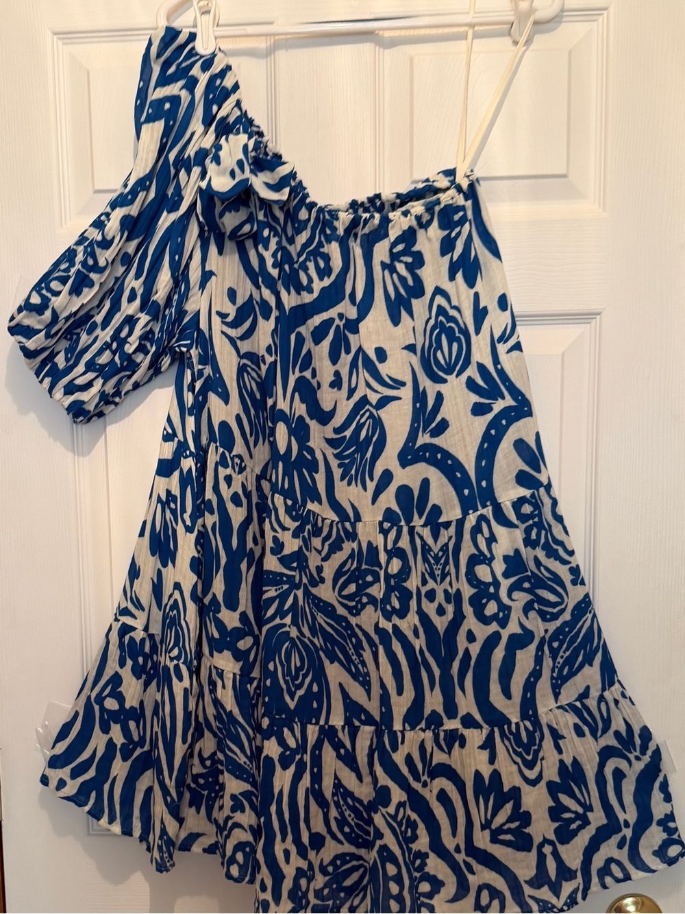 Anthropologie - Velvet by Graham & Spencer One-Shoulder Floral Mini Dress.